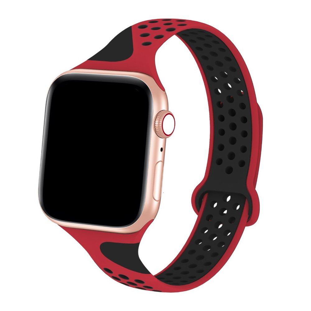Red Black Sport Band Compatible with Apple Watch